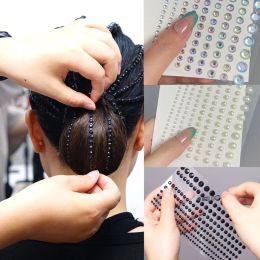 Accessories 1pc Pearl Eyebrow Face Diamond Stickers Self Adhesive 3D Face Pearl Jewels Hair Rhinestone Decoration