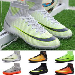 American Football Shoes Men Soccer Professional High Ankle Boots Society Turf Lightweight Cleats Comfortable Trainers Antiskid 2024