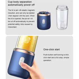 Juicers 400ml Portable Mini Fruit Blender Electric Wireless Juicer With 6 Blades For Smoothies And Shakes For Sports Travel Outdoors