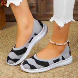 Casual Shoes Female On Sale 2024 Slip-on Women's Vulcanize Colour Matching Ladies Light Round Toe Mesh Sneakers