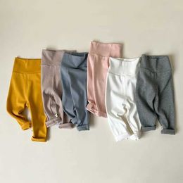 Trousers 0-5years Baby Pants Spring Autumn Children Boys Girls Casual Kids Full Toddler Infant Solid Color Leggings H240423