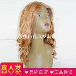 Low priced 18 inch real person curly hair with lace front wig cover
