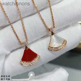 Fashion Luxury Blgarry Designer Necklace v Gold High Version Small Skirt Necklace for Women 18k Rose Gold Thick Gold Small Fan Jewellery with Logo and Gift Box
