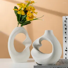 Vases Ceramic Vase For Home Decoration Modern Set Of 2 Abstract Dry Flower Coffee Table Centrepiece