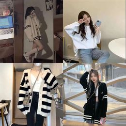 Knits Women's Tees Cardigan Women Lovely Cosy Fashion Allmatch Patchwork Korean Style Ins Arrival Kawaii Simple Trendy Leisure Young 230310