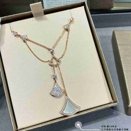 Fashion Luxury Blgarry Designer Necklace 925 Sterling Silver Tassel Skirt Necklace Plated with 18k Rose Gold Qixi Jewellery with Logo and Gift Box