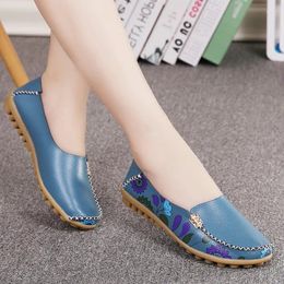 Casual Shoes 2024 Spring Women Flats Genuine Leather Slip On Ballet Ballerines Woman Moccasins Loafers 170