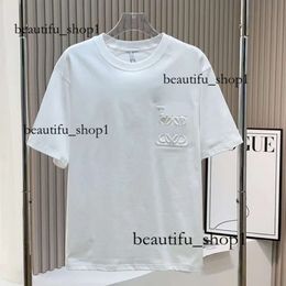 Womens Blouses Shirts Designer T Shirt Women Cropped Top Regular Cotton Jersey Camis Female Tees Embroidery Loeweee Shirt 286