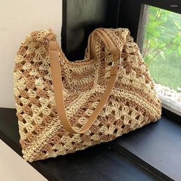 Shoulder Bags Women Swimming Beach Bag Extra Large Weave Straw Fashion Girls Solid Hollow Out Shopper Handlebag