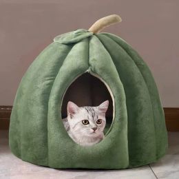 Mats Semi Enclosed Cats Nest Cave Style House, Warm Plush Pet Sleeping Bag, Creative Design Home, Large Space Bed, Cute