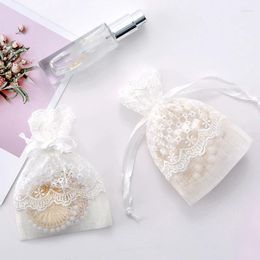 Drawstring 2024 White Starry Lace Bag Jewellery High End Wedding Party Decoration Drawable Slub Yarn Bags Gift Pouches