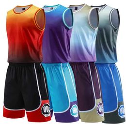 Fans Tops Tees Kids Adult Basketball Jersey Set Child Men Basketball Uniform Sports Training Wear Basketball Vest Shorts Sports suit Custom Y240423