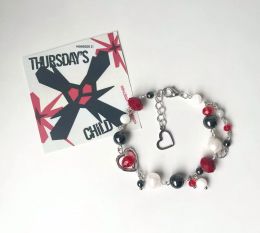Strands Handmade beaded bracelet | TXT Thursday's Child inspired beaded bracelet | KPOP Jewellery | moa gift | | red and black gemstone