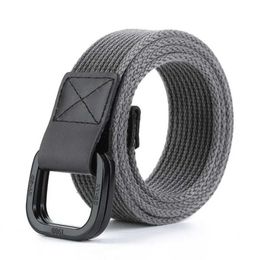 Waist Chain Belts 3.8cm Simple Canvas Mens Belt Fashion Thickened Woven Outdoor Sports Wear-resistant Tooling Solid Colour Belt Female Wholesale Y240422