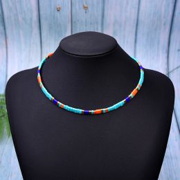 Necklaces MOON GIRL Miyuki Tila Beads Choker for Women Fashion Boho Unique Design Handmade Collier Femme Jewelry Dropshipping