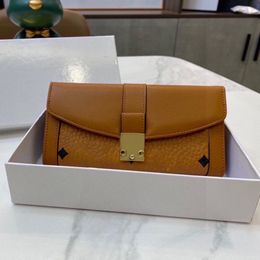 High Quality Designer Wallets Luxury Women Purses Letters Fashion Ageing Metal M Decorative Buckle Long Zipper Wallet Credit Card Holders Clutch Bags