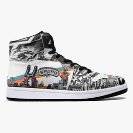 Sapatos de grife San Anttonio Spurs Sapatos de basquete Sandro Mamukelashvili Raiquan Gray Devin Vassell Tre Jones Charles Bassey Running Shoes Men Women Custom Shoes