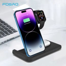 Chargers 3 in 1 15W Wireless Charger for iPhone 14 13 12 11 Pro Max XS X 8 Fast Charging Dock Station For Apple iWatch 8 7 SE AirPods Pro