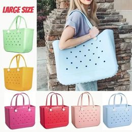 Boggs Beach Bag Waterproof And Washable Handbag EVA Beach Basket Women Summer Fashion Picnic Tote Bag Shopping Shoulder Bags 240418