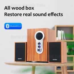 Amplifiers 2.1 Wooden Subwoofer Bookshelf Speakers Home Desktop Wireless Bluetooth Speaker Laptop Portable HiFi USB Wired Amplifiers