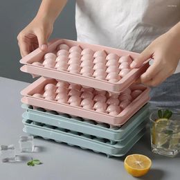 Baking Moulds Ice Tray With Lid Freezing Hole Cube Set Bin Ball Maker Mold Container Shovel For Cocktails