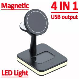 Chargers 15W 3 in 1 Magnetic Wireless Charger Stand For Macsafe iPhone 13 12 Pro Max Apple Watch iWatch 7 6 Airpods Fast Charging Station