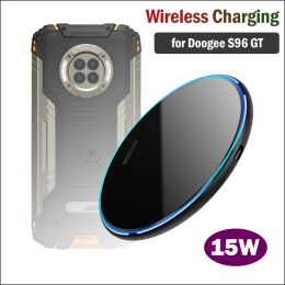 Chargers 15W Fast Qi Wireless Charging for DOOGEE S96 GT Rugged Phone Wireless Charger Car Charging Stand for Doogee S96 GT Car Holder