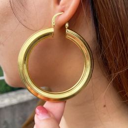 Earrings Big Hoop Earrings for Women Thick Metal Gold Colour Twisted New Design Loop Earrings 2022 Stud Trend Charm Large Earring