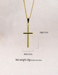 Fashion Charm Mens 18k Gold Cross Pendant Necklaces Hip Hop Jewellery Stainless Steel Chain Men Silver Necklace For Women Gifts2825564