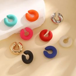 Earrings New Colorful Cshaped Gloss Ear Bone Clip No Piercings Fake Cartilage Ear Clip Earrings for Women Girls Fashion Jewelry Gifts