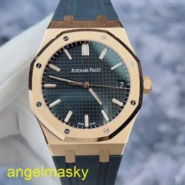 Ladies' AP Wrist Watch Royal Oak Series 15500OR Black Disc 18K Rose Gold Automatic Mechanical Male Watch 41mm