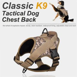 Harnesses New Tactical Dog Harness Military Pet German Shepherd Pet Training Vest Dog Harness And Leash Set For Small Medium Large Dogs