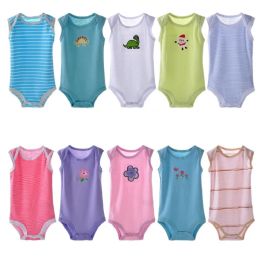 One-Pieces Hooyi Summer Baby Bodysuits Sleeveless 100% Cotton Baby boy Clothes body ropa bebe girl jumpsuits singlet vest