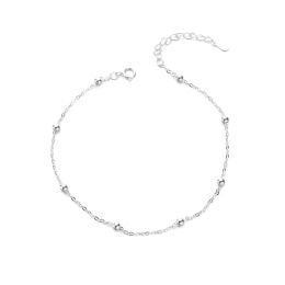 Anklets Summer Fashion 925 Sterling Silver Chain Anklets For Women Beach Party Beads Ankle Jewelry Girl Best Gifts