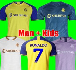Al Nassr FC Soccer Jerseys t shirt Ronaldo Home Yellow Away 22 23 CR7 Gonzalo Talisca Ghislain Konan Vincent Aboubakar Men Footbal5584305