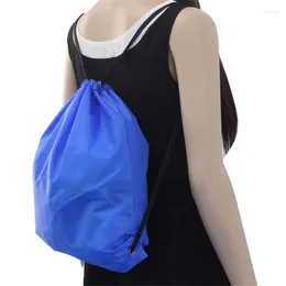 Drawstring Outdoor Sports Bag Pocket Fashionable Nylon Black Cinch Sack Sport Travel Camping Hiking Backpack Bags #0114