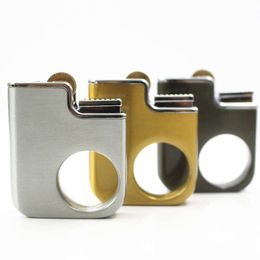 Butane Refillable Metal Lighter Mini Creative Ring Shaped Lighter Finger Ring Grinding Wheel Smoking Accessory Gift