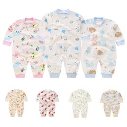 Sets Neugeborenes Säugling Jumpsuit Baby Strampler Baumwoll -Cartoon Langarm Jungen Mädchen Kleidung Toddle Pamas Nachtwäsche