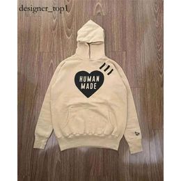 Human Made Hoodie Men's Hoodies Sweatshirts Humanmade Men Women Oversized Heart Human Made Pattern Crewneck Lightweight and Breathable 4526