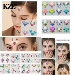Tattoos 3D Crystal Tattoo Sticker Drill Eyes Stickers Party Face Stickers Face Decoration Diamond Masquerade Temporary Tattoo Jewels