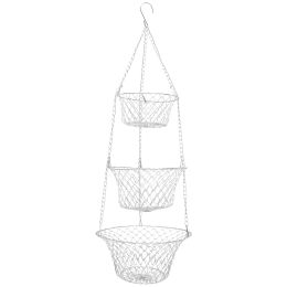 Baskets Hanging Fruit Basket Wire Baskets Organising Wall Mount Organiser Black Storage Dish Hammock