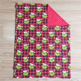 sets red Plaid christmas Baby Kids Blanket size 29x43 inches Cotton Milk Silk Soft Boutique Wholesale High Quality Childrens bedding