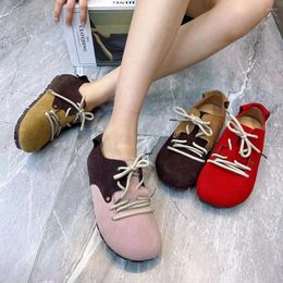 Casual Shoes Fashion Women Leather Lace Up Flat Plus Size Designer Ladies 2024