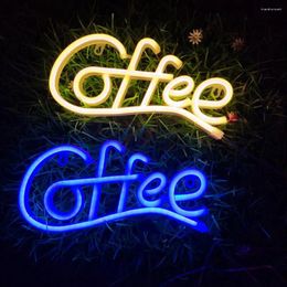 Table Lamps Led Neon Light Coffee Letter Sign Lamp Battery-powered With Low-power Consumption Flicker Free For Home