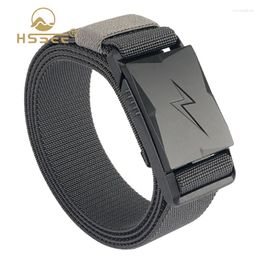 Waist Support HSSEE Original Brand 2024 Men's Elastic Belt Hard PC Magnetic Buckle Quick Release Military Tactical Girdle Fishing Male