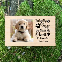 Urns Personalized Pet's Photo Customize Name Urns for Dog or Cat Remains Ashes Loss Pet Memorial Remembrance Gift Dog Memory Wood Box