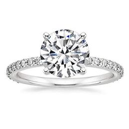 Cluster Rings EAMTI 925 Sterling Silver For Women 125 CT Round Solitaire Cubic Zirconia Engagement Ring Promise Size 4129053118