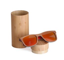 Skateboard Wooden Sunglasses brown Frame With Coating Mirror Bamboo Sunglasses UV 400 Protection Lenses oculos de sol feminino Dro6188998