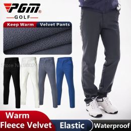 Pants Pgm Golf Pants Men's Plus Veet Autumn Winter Golf Ball Pants Men Waterproof Rain Snow Keep Warm Trousers Elastic Sport Pants