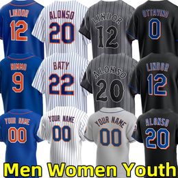 2024 Baseball -Trikots Mets Pete Alonso Francisco Lindor Francisco Alvarez Jeff McNeil Adam Ottavino Brandon Nimmo Brett Baty Starling Marte Jacob DeGrom Jersey